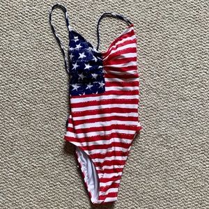 American Flag One-Piece Swimsuit